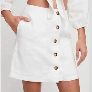Wilfred White Button-Front Skirt